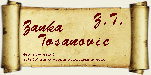 Žanka Tošanović vizit kartica